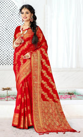 Beautiful Sky Blue Color Banarasi Silk Saree